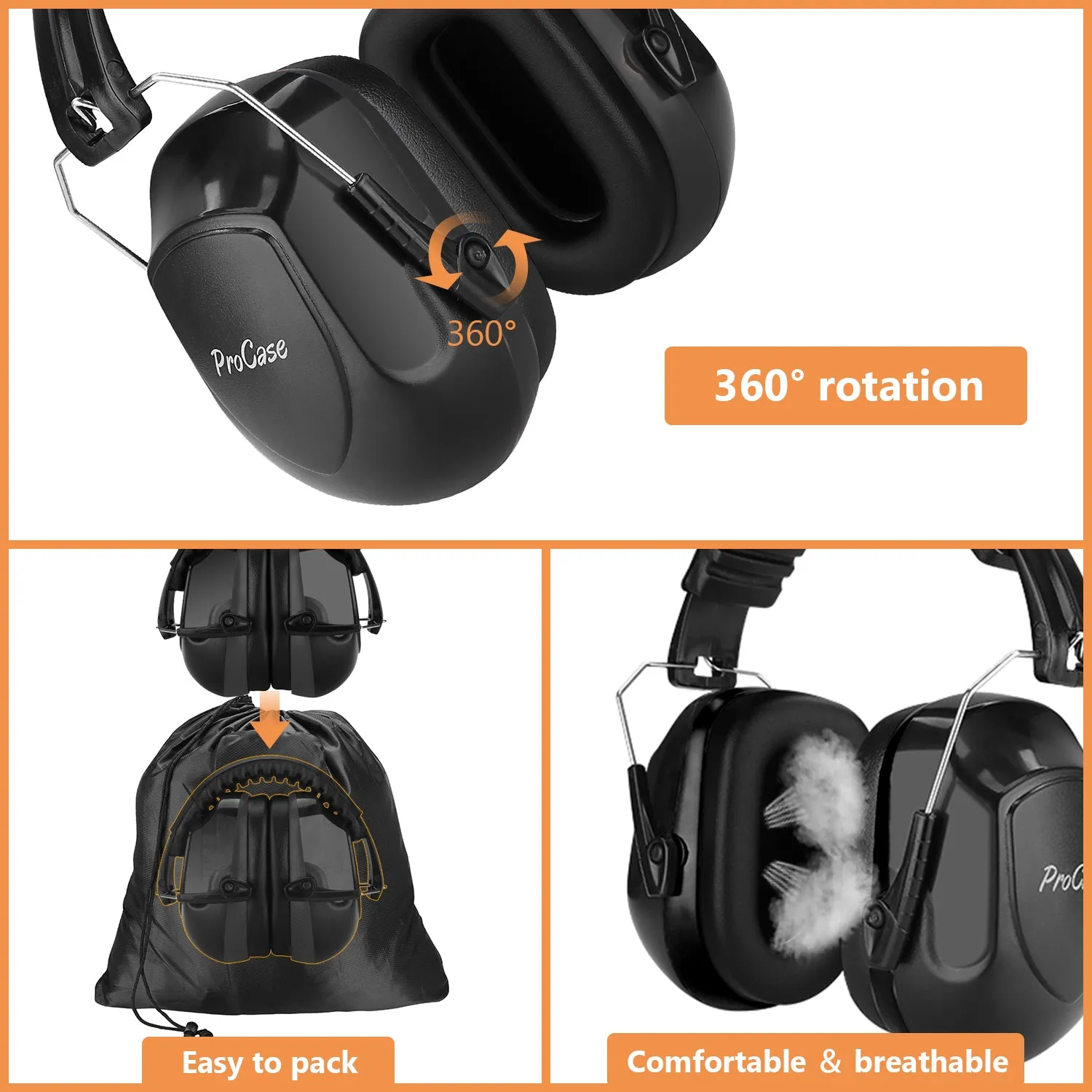 ProCase NRR 28dB Hearing Protection Earmuff