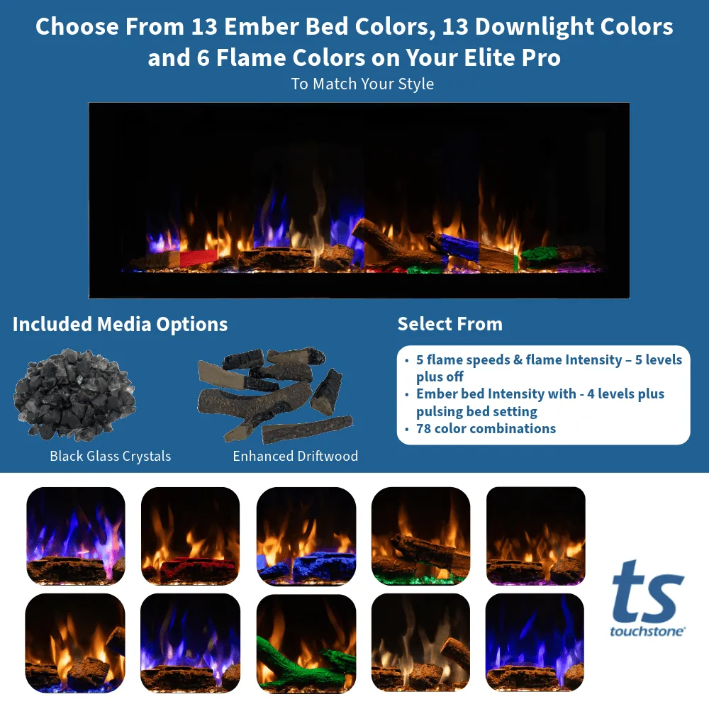 Sideline Elite Pro 50 Inch Smart Electric Fireplace with Encase Surround Mantel