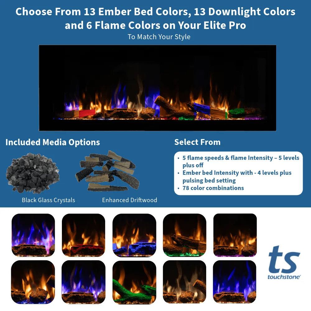 Sideline Elite Pro 72-inch Smart Electric Fireplace 80059