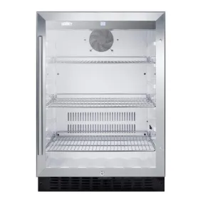 Summit 24" Built-in Glass - Stainless Steel Trim Door Fridge SCR2464