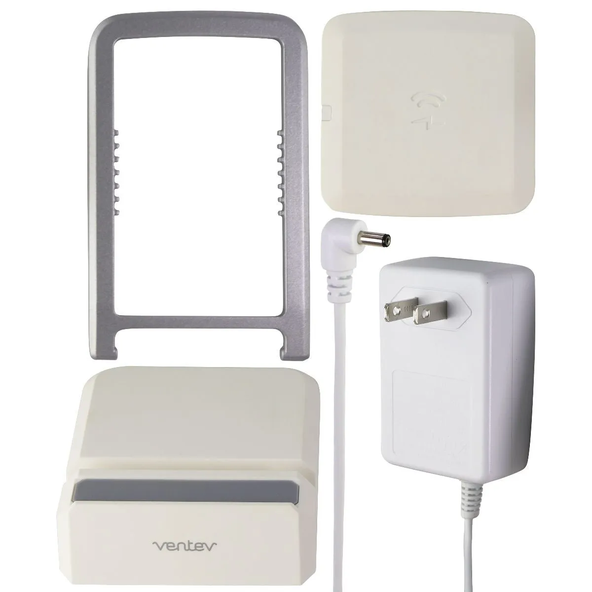 Ventev 15W Wireless ChargeStand for Qi Wireless Charging Devices - White/Silver
