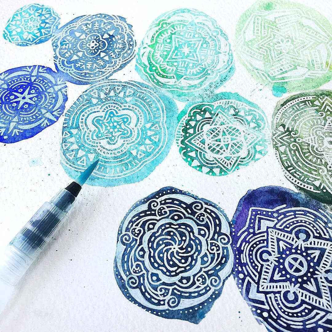 Watercolor Stones Cool Print • Downloadable PDF File • 8x10 or 11x14